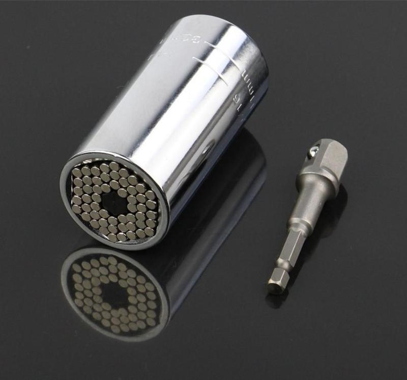 Kit 3 Peças Soquete Universal 7 A 19mm Chave Catraca 3/8